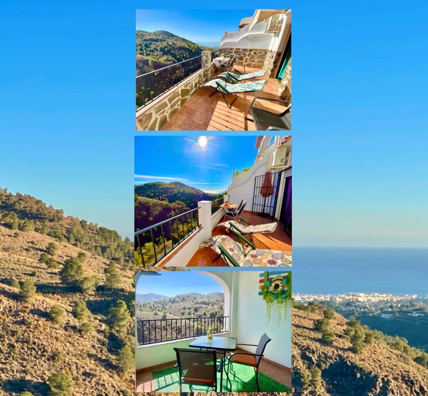 Apartamentos Axarquia , Frigiliana, Terraza Privada Con Vistas A La Montana Rio Y Al Mar 외부 사진